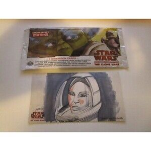 2009 Topps Star Wars Clone Wars Widevision AHSOKA TANO Artist Sketch Card Signed
